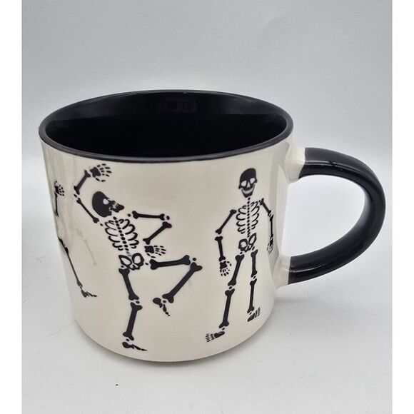 2~ Halloween “Spooky” Ghost Black 15oz & Dancing Skeletons Coffee / Tea Mug NEW - Picture 12 of 16